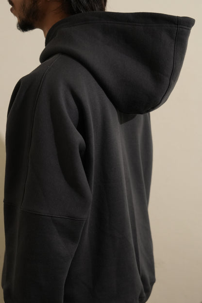 “The HOOD oversized unisex hoodie in Metal gray with 27335 designer label”