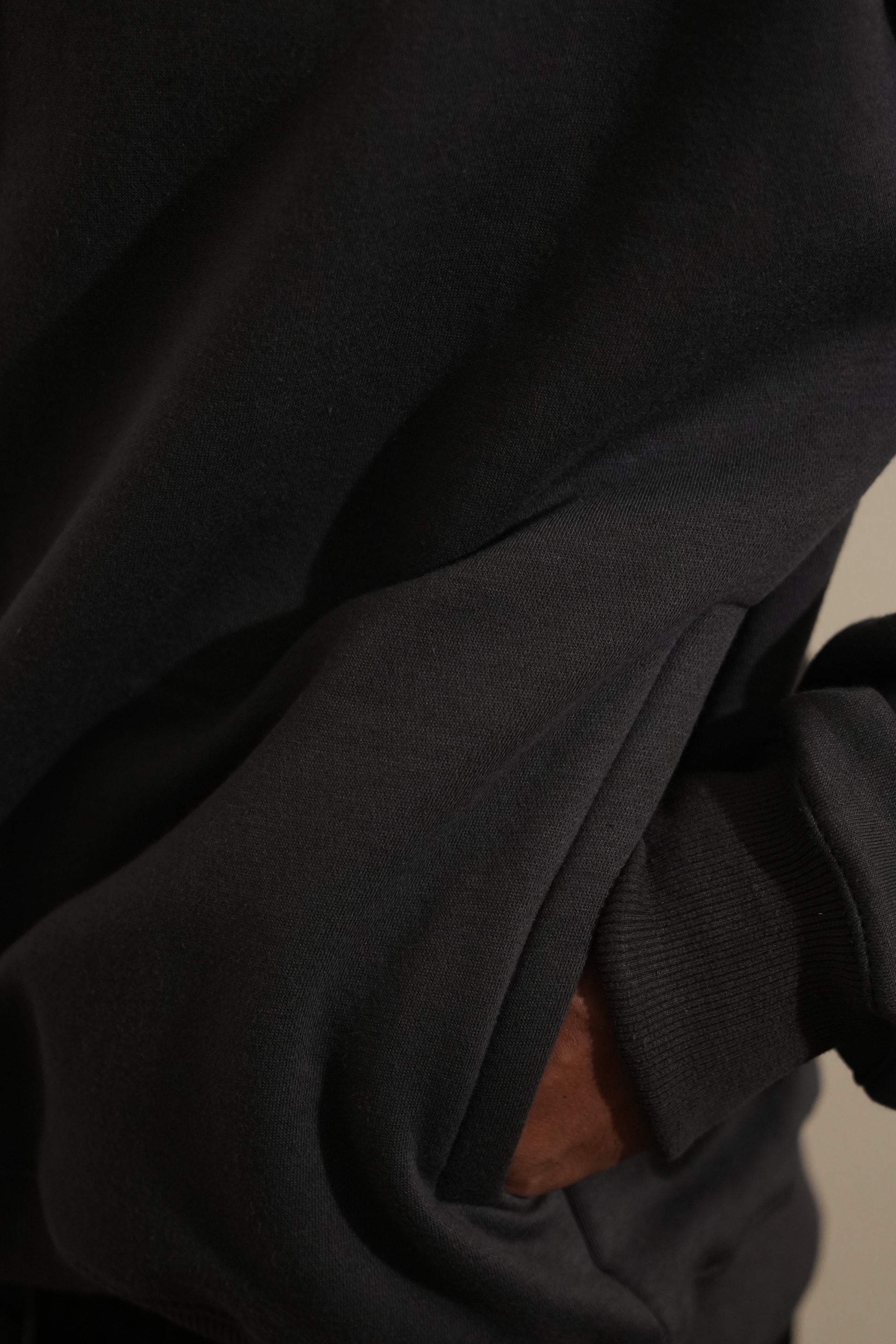 “The HOOD oversized unisex hoodie in Metal gray with 27335 designer label”